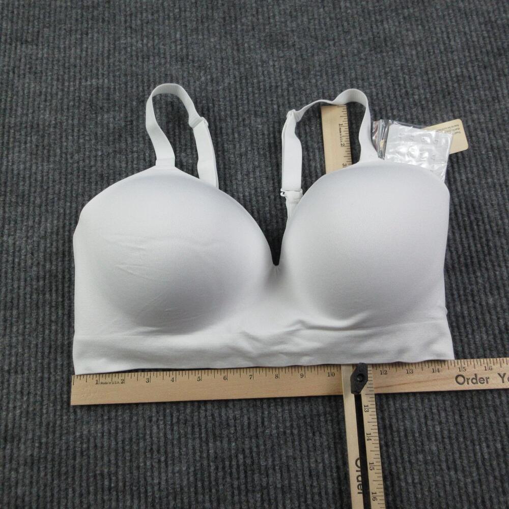 Truekind Bra Womens 2XL White Longline Wireless Molded Back Closure NWT